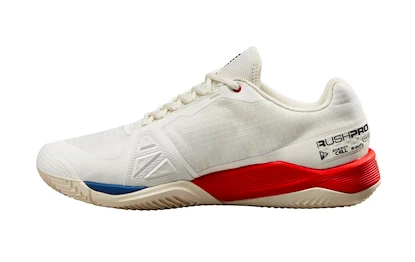 Scarpe da tennis da uomo Wilson Rush Pro 4.0 Clay Snow White/Wilson Red