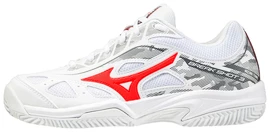 Scarpe da tennis per bambini Mizuno Breakshot 3 CC White/IgnititonRed